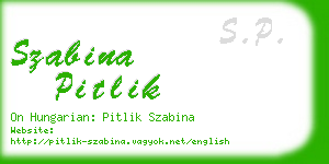 szabina pitlik business card